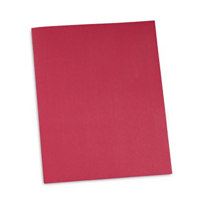 Two-Pocket Portfolio, Embossed Leather Grain Paper, 11 x 8.5, Red, 25/Box1