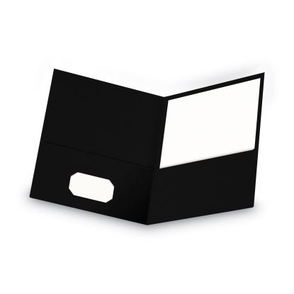 Two-Pocket Portfolio, Embossed Leather Grain Paper, 11 x 8.5, Black, 25/Box1