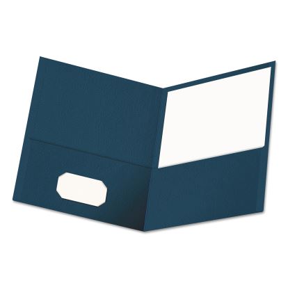 Two-Pocket Portfolio, Embossed Leather Grain Paper, 11 x 8.5, Dark Blue, 25/Box1