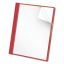 Clear Front Report Cover, Prong Fastener, 0.5" Capacity, 8.5 x 11, Clear/Red, 25/Box1