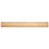 Flat Wood Ruler w/Double Metal Edge, Standard, 12" Long, Clear Lacquer Finish2