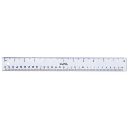 Clear Plastic Ruler, Standard/Metric, 12" Long, Clear1