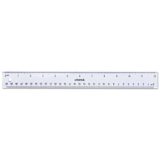 Clear Plastic Ruler, Standard/Metric, 12" Long, Clear1