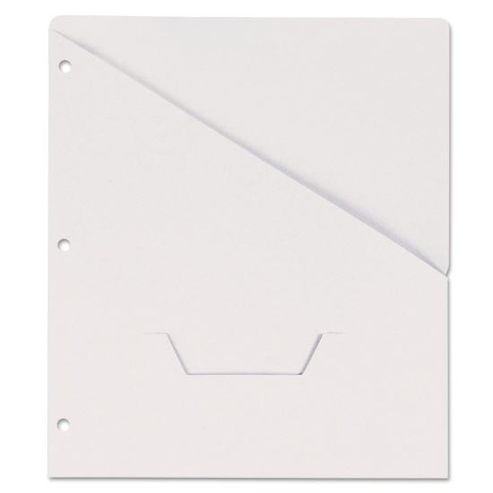 Slash-Cut Pockets for Three-Ring Binders, Jacket, Letter, 11 Pt., 9.75 x 11.75, White, 10/Pack1