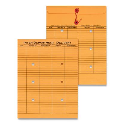 String and Button Interoffice Envelope, #97, Two-Sided Five-Column Format, 10 x 13, Light Brown Kraft, 100/Box1