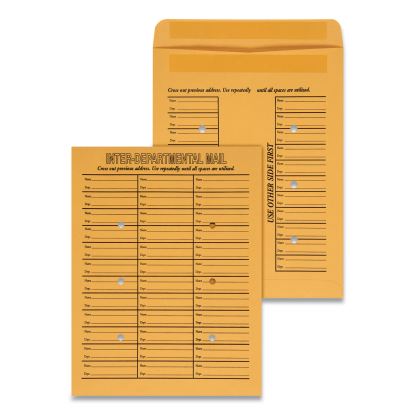 Deluxe Interoffice Press and Seal Envelopes, #97, Two-Sided Three-Column Format, 10 x 13, Brown Kraft, 100/Box1