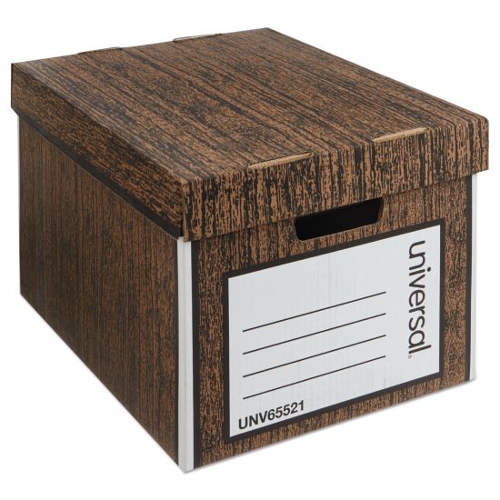 Heavy-Duty Easy Assembly Storage Box, Letter/Legal Files, Woodgrain, 12/Carton1