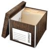 Heavy-Duty Easy Assembly Storage Box, Letter/Legal Files, Woodgrain, 12/Carton2