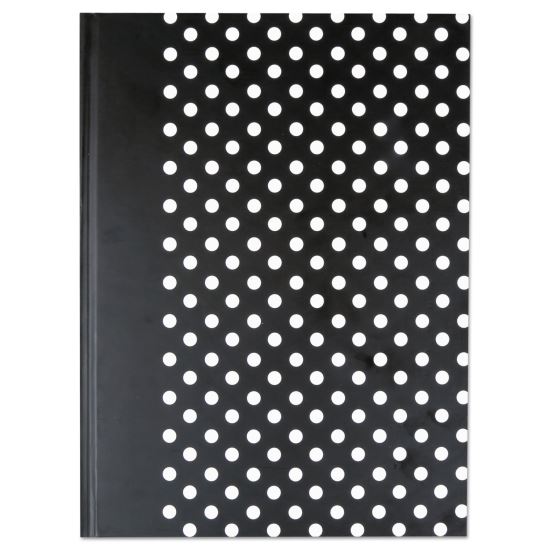 Casebound Hardcover Notebook, 1 Subject, Wide/Legal Rule, Black/White Cover, 10.25 x 7.63, 150 Sheets1