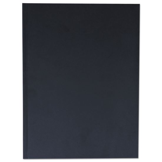 Casebound Hardcover Notebook, 1 Subject, Wide/Legal Rule, Black Cover, 10.25 x 7.63, 150 Sheets1