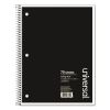 Wirebound Notebook, 1 Subject, Medium/College Rule, Black Cover, 10.5 x 8, 70 Sheets2