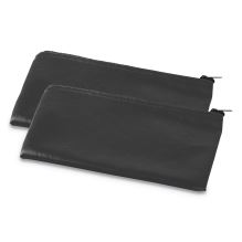 Zippered Wallets/Cases, Leatherette PU, 11 x 6, Black, 2/Pack1