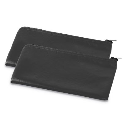 Zippered Wallets/Cases, Leatherette PU, 11 x 6, Black, 2/Pack1