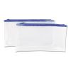 Zippered Wallets/Cases, Transparent Plastic, 11 x 6, Clear/Blue, 2/Pack1