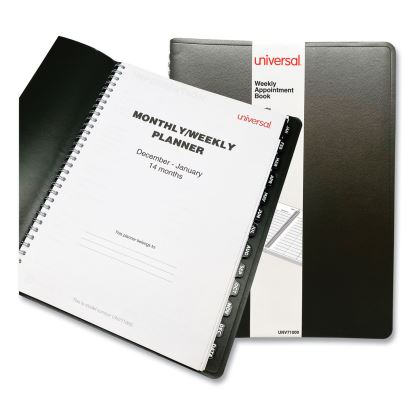 Weekly Planner, 11 x 8, Black Cover, 14-Month (Dec to Jan): 2022 to 20241