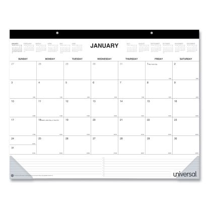 Desk Pad Calendar, 22 x 17, White/Black Sheets, Black Binding, Clear Corners, 12-Month (Jan to Dec): 20231