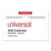 3-Month Wall Calendar, 12 x 27, White/Black/Red Sheets, 14-Month (Dec to Jan): 2022 to 20242