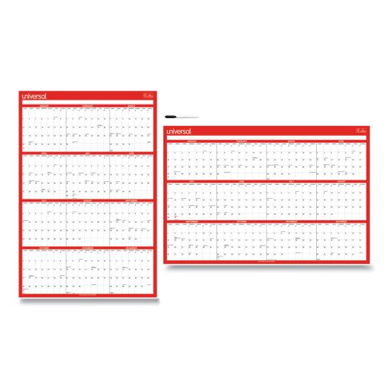 Erasable Wall Calendar, 24 x 36, White/Red Sheets, 12-Month (Jan to Dec): 20221