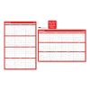 Erasable Wall Calendar, 24 x 36, White/Red Sheets, 12-Month (Jan to Dec): 20232