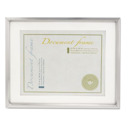 Plastic Document Frame with Mat, 11 x 14 and 8.5 x 11 Inserts, Metallic Silver1