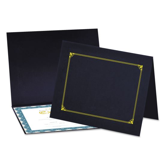 Certificate/Document Cover, 8.5 x 11; 8 x 10; A4, Navy, 6/Pack1