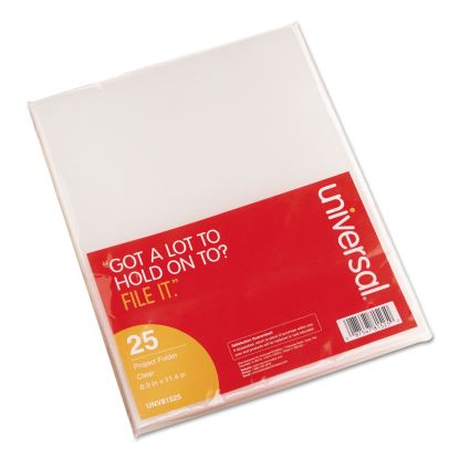 Project Folders, Letter Size, Clear, 25/Pack1
