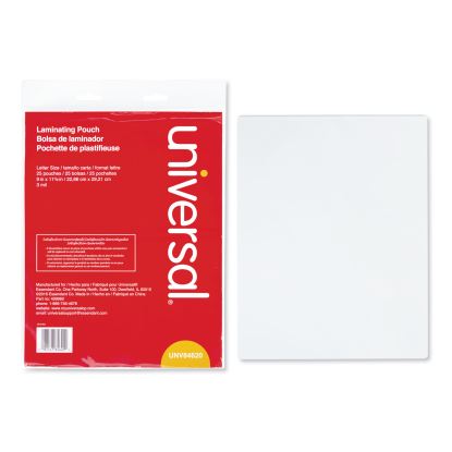 Laminating Pouches, 3 mil, 9" x 11.5", Matte Clear, 25/Pack1