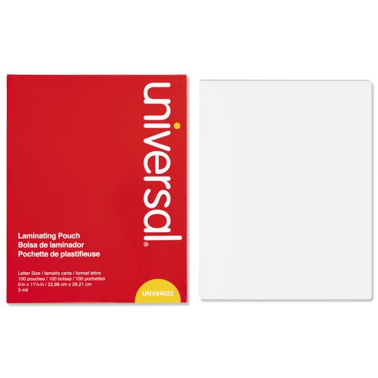 Laminating Pouches, 3 mil, 9" x 11.5", Matte Clear, 100/Box1