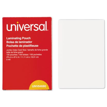 Laminating Pouches, 5 mil, 6.5" x 4.38", Crystal Clear, 100/Box1