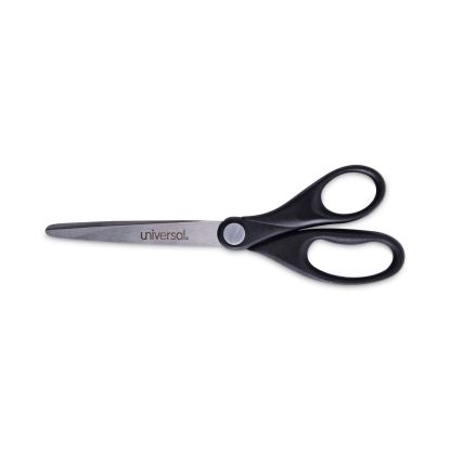 Stainless Steel Office Scissors, Pointed Tip, 7" Long, 3" Cut Length, Black Straight Handle1