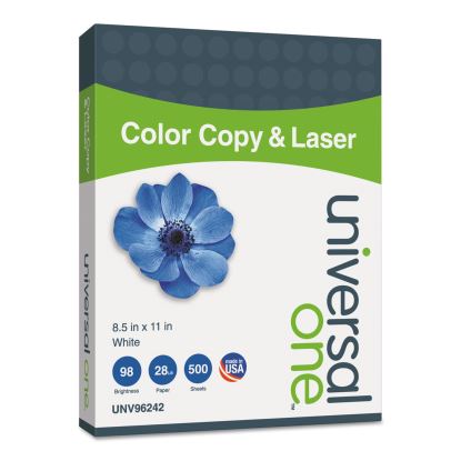 Deluxe Color Copy and Laser Paper, 98 Bright, 28 lb Bond Weight, 8.5 x 11, White, 500/Ream1