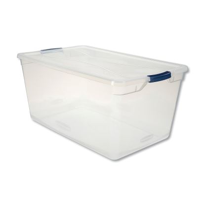 Clever Store Basic Latch-Lid Container, 95 qt, 17.75" x 29" x 13.25", Clear1