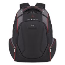 Launch Laptop Backpack, Fits Devices Up to 17.3", Polyester, 12.5 x 8 x 19.5, Black/Gray/Red1