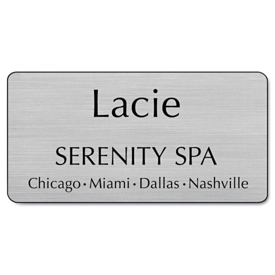 Customized Engraved Name Badge, 3 x 1.5, Assorted1