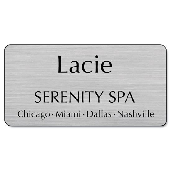 Customized Engraved Name Badge With Magnetic Fastener, 3 x 1.5, Assorted1