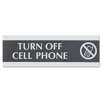 Century Series Office Sign,TURN OFF CELL PHONE, 9 x 31