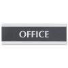 Century Series Office Sign, OFFICE, 9 x 3, Black/Silver1