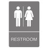 ADA Sign, Restroom Symbol Tactile Graphic, Molded Plastic, 6 x 9, Gray1