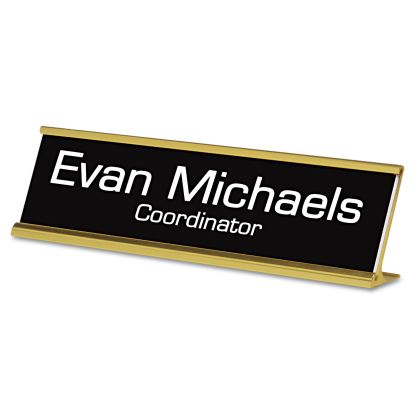 Custom Desk/Counter Sign, 8 x 2, Gold Frame1