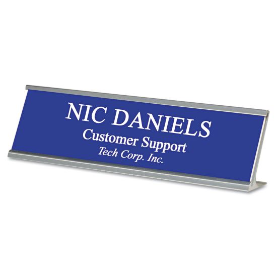 Custom Desk/Counter Sign, 8 x 2, Silver Frame1