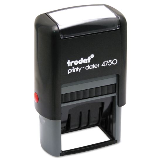 Printy Self-Inking Custom Number Stamp, 1.63" x 1", Black/Blue/Red1