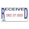 Printy Economy Date Stamp, Self-Inking, 1.63" x 1", Blue/Red2
