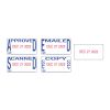 Printy Economy 5-in-1 Date Stamp, Self-Inking, 1" x 1.63", Blue/Red2