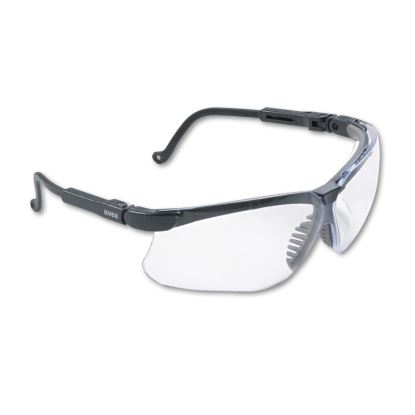 Genesis Wraparound Safety Glasses, Black Plastic Frame, Clear Lens1