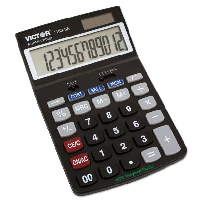 1180-3A Antimicrobial Desktop Calculator, 12-Digit LCD1