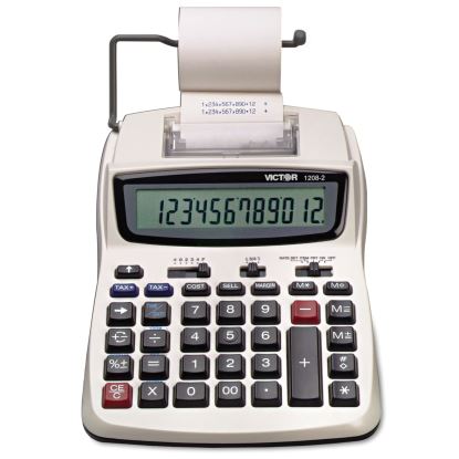 1208-2 Two-Color Compact Printing Calculator, Black/Red Print, 2.3 Lines/Sec1