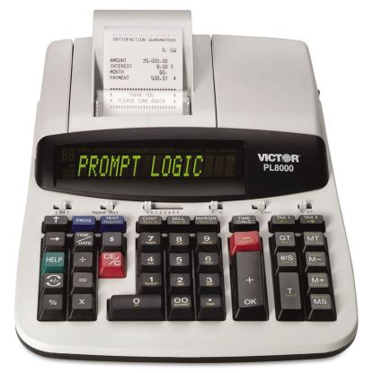 PL8000 One-Color Prompt Logic Printing Calculator, Black Print, 8 Lines/Sec1