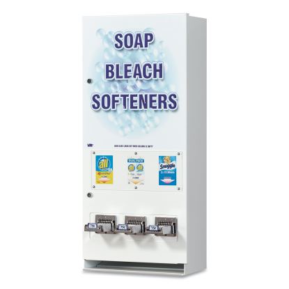 Coin-Operated Soap Vender, 3-Column, 16.25 x 9.5 x 37.75, White/Blue1