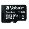 16GB Premium microSDHC Memory Card with Adapter, UHS-I V10 U1 Class 10, Up to 80MB/s Read Speed2