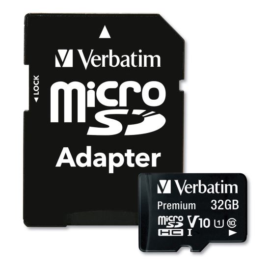 32GB Premium microSDHC Memory Card with Adapter, UHS-I V10 U1 Class 10, Up to 90MB/s Read Speed1